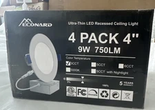 2 Boxes ECONAED LED Recessed Ultra Thin Ceiling Light 4 Pack 4” 750LM - 9W -3CCT