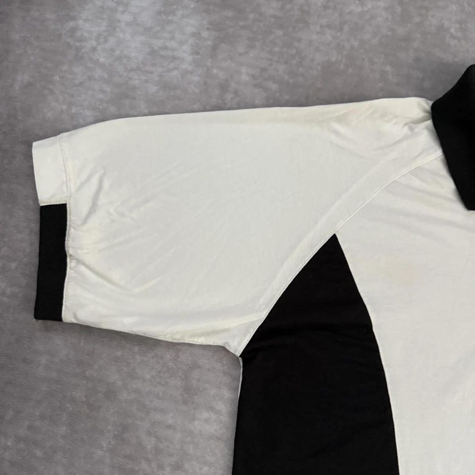 Camisa Polo De Colección Sergio Tacchini Para Hombres XL Negra Blanca Tenis Logo Bordado Foto 3 de 4