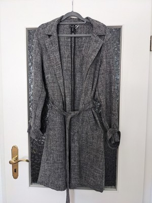H&M Trenchcoat Mantel leicht Grau melliert M L Business Divided