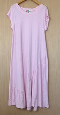 Free People Beach Lena Linen Blend Midi Dress Womens Size Small Oversized Pink