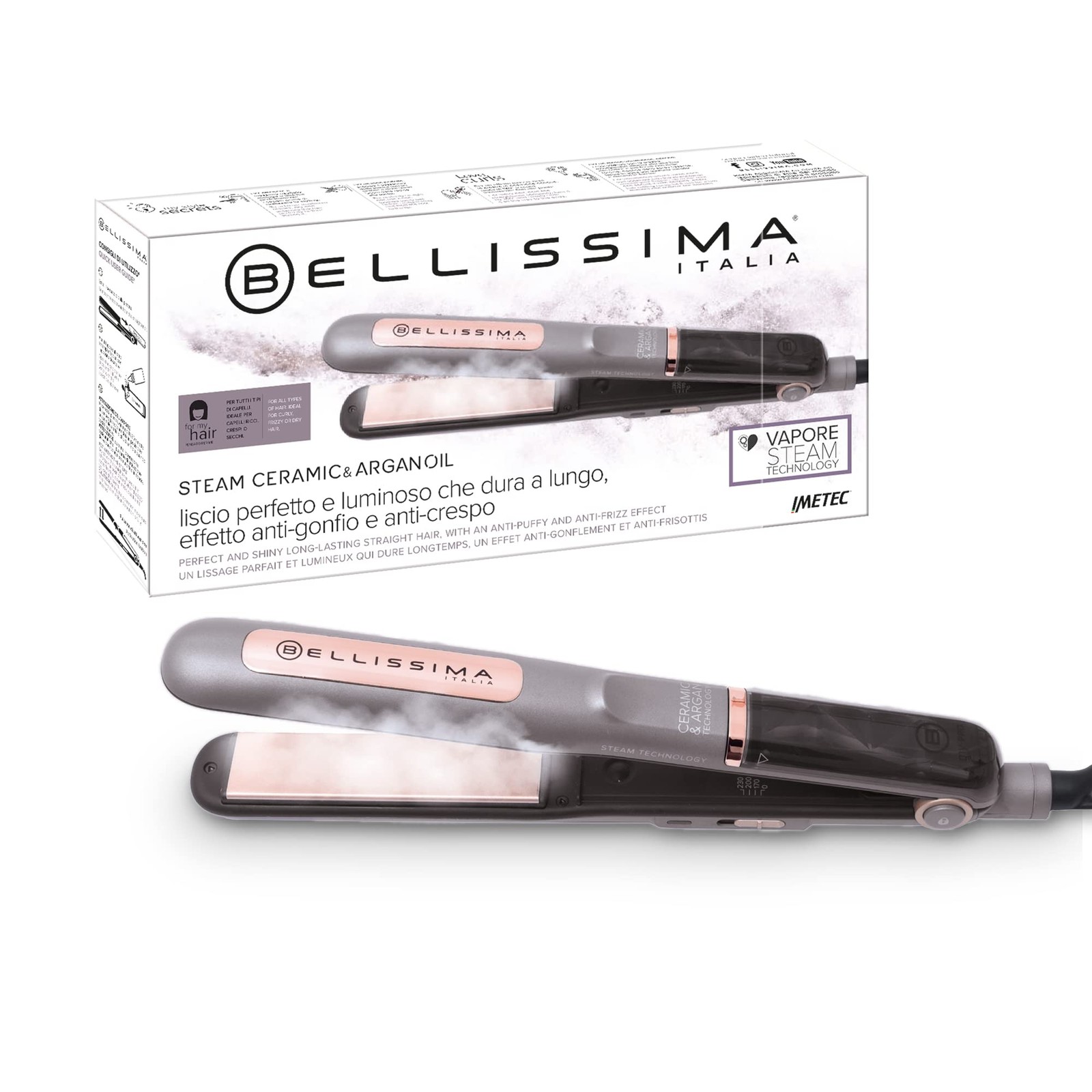 Imetec Bellissima Steam Argan Oil | Piastra Professionale Vapore