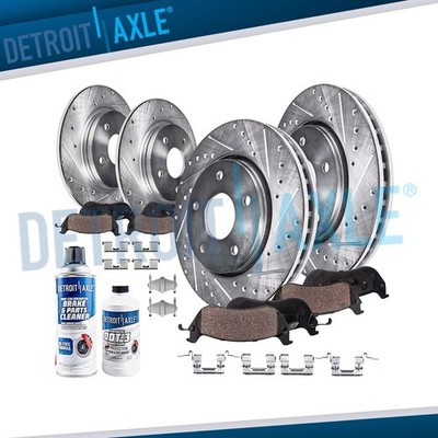 10pc Front Rear DRILLED Brake Rotors Pads for 2000 Infiniti I30 Nissan Maxima