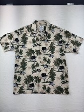 Guy Harvey Shirt Mens XL Multicolor Hawaiian Short Sleeve Button Front Tropical