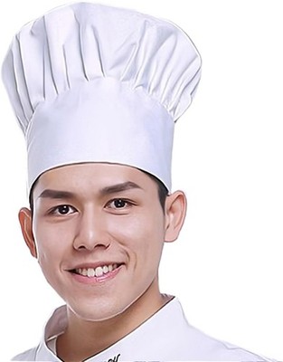 White Chef Hat for Men Women Adults,Elastic Band Adjustable Cotton Chefs Hat... 
