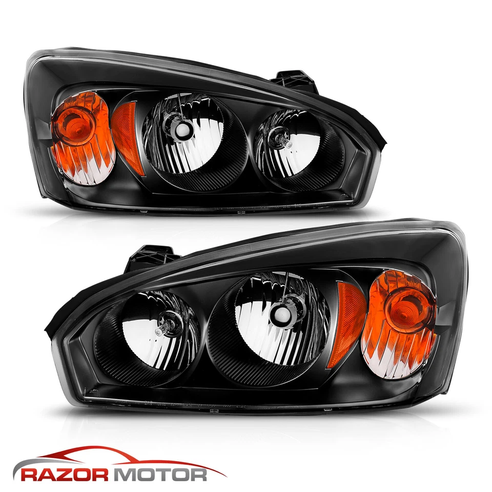 2004 2005 2006 2007 Fit Chevy Malibu Euro Style Black Headlights Head Lamp+CDRL - Image 2 of 4