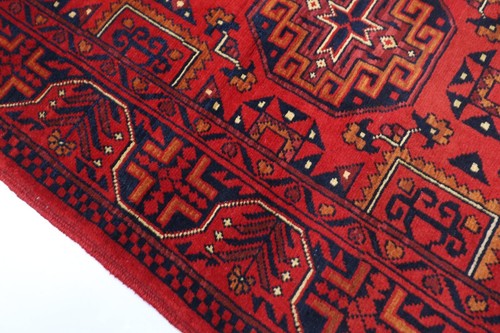 9 ft Hallway Geometric Runner Rug Afghan Hand Knotted Wool Bedroom Rug - Picture 6 of 10