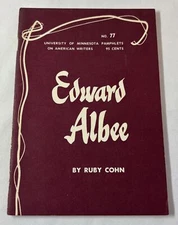 1969 University Of Minnesota Pamphlet #77 ~ Ruby Cohn EDWARD ALBEE
