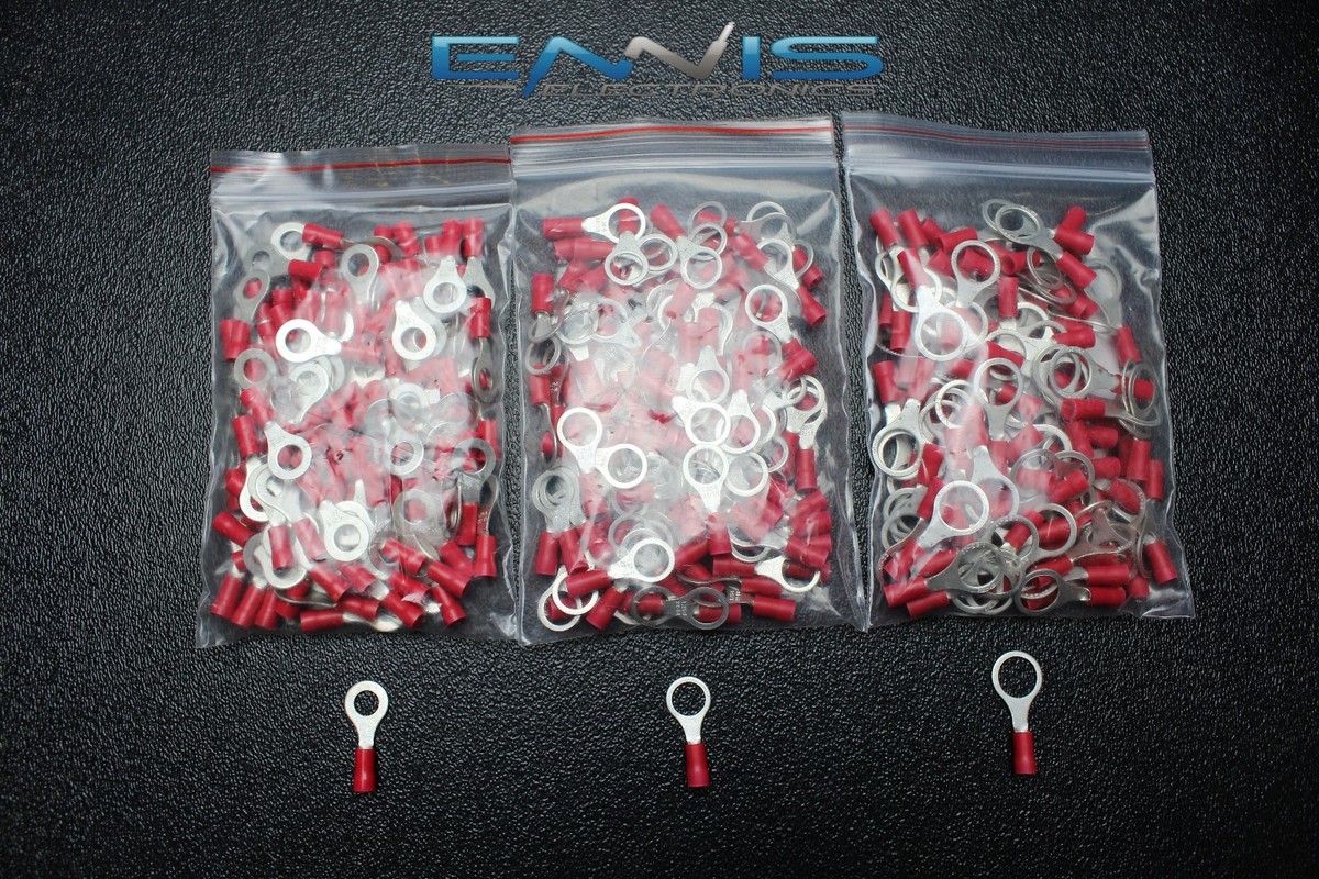 Connecteurs Anneau Vinyle Calibre 18-22 - Lot De 75 Pièces, Pour Sertissage 1/4 5/16 3/8", Marque INSTALL BAY, Neuf