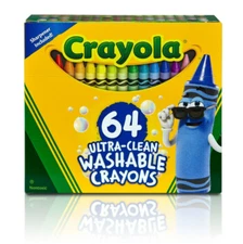 Crayola Ultra-Clean Washable Crayons with Sharpener - 64 Ct