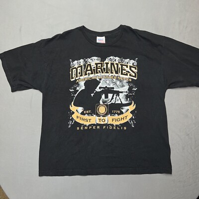 K&S Unique Short Sleeve T Shirt Men s Size XL Black U S Marines -258