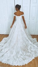 Women New Allure Couture Beautiful Off- White Champagne Wedding Gown