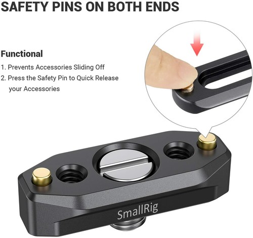 SmallRig NATO Rail with ARRI Locating Screw 48mm with safety pins BUN2521B - Picture 4 of 7