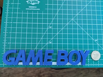 Gameboy Game Boy logo 3D printed desk shelf stand sign display clear back