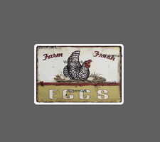 Fresh Eggs Sticker Farm Retro Waterproof