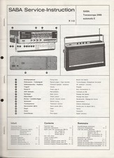 SABA Transeuropa 2000 automatic E / Origl.Service-Instruction (R112), 1968