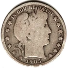 1905 S Barber Half grades in GOOD +condition ~ FULL RIMS ~ SEE THE SCAN  stk y57