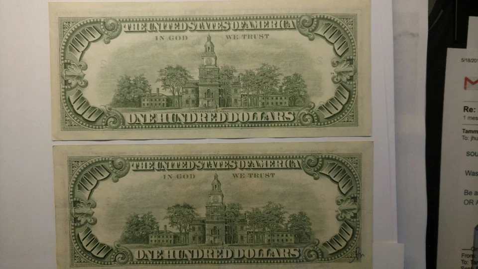 [2] 100.00 Federal Reserve Notes. They have been circulation but hard to tell so - Image 2 of 4