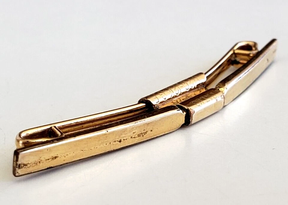 Vintage Swank  12k Gold Filled Bow Collar Holder Bar Tip 2-1/8" - Image 2 of 4