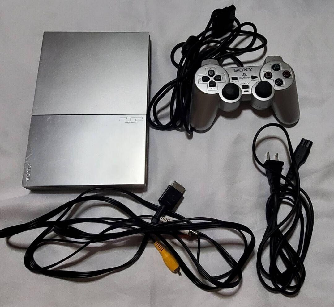 Sony PlayStation 2 PS2 Slim SCPH-90000 Silver Game Console Japanese Version  F/S