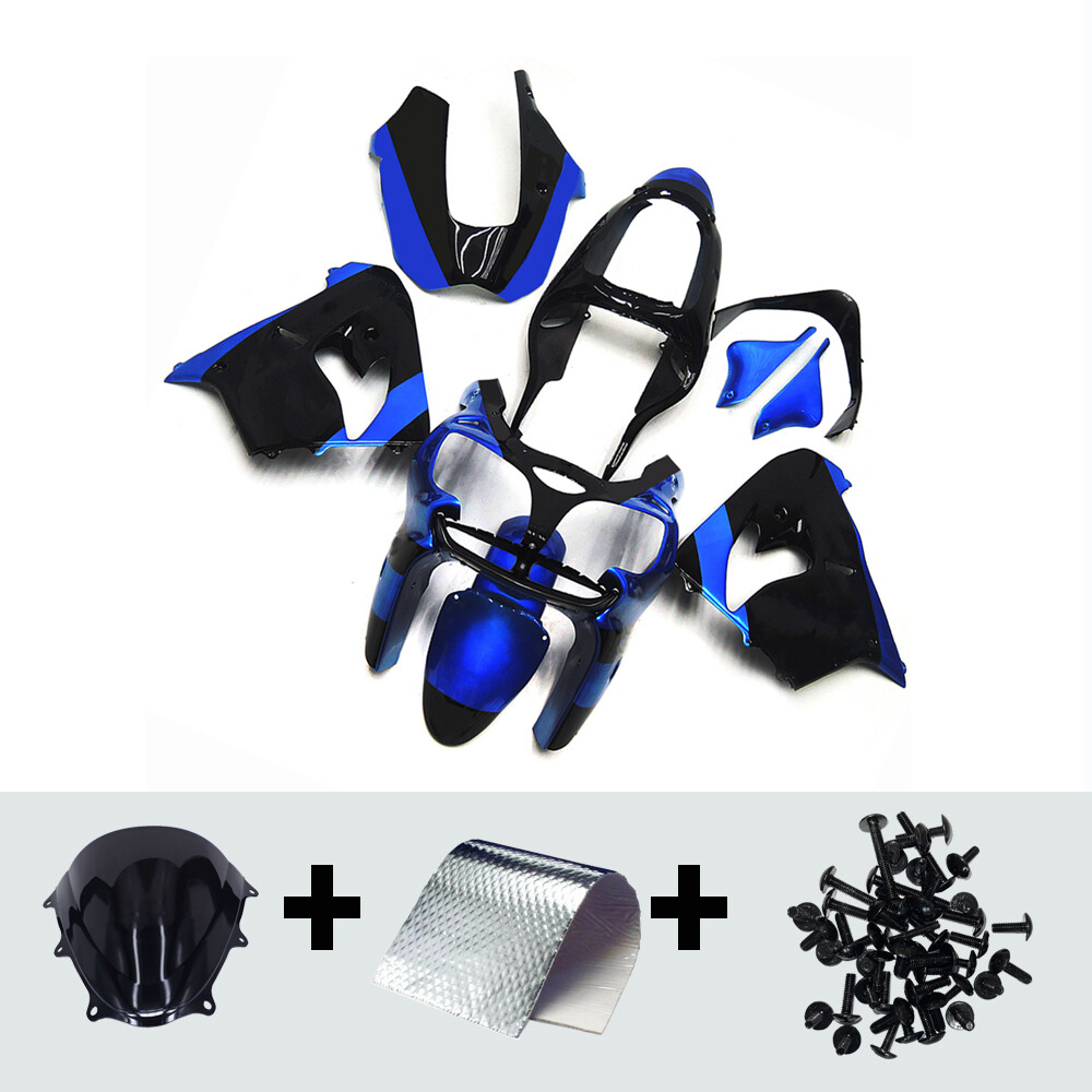 Injection Blue Black Bodywork for Kawasaki Ninja ZX9R 2000 2001 ABS Fairing Kit