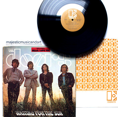 ORIGINAL 1968 HYPE STICKER THE DOORS WAITING FOR THE SUN VINYL LP JIM MORRISON