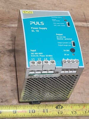Puls Power Supply SL10.300 Rev. B Input: 3AC 400-500V 0.8A/Phase 50-60Hz Used