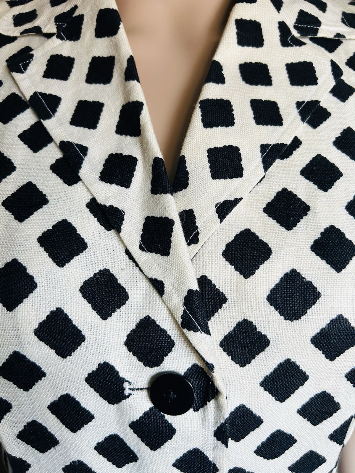 Abito vintage YSL anni 80 90 nero bianco a quadri in vita Saint Laurent