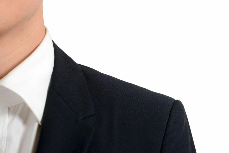 Abrigo deportivo blazer de dos botones azul marino de lana Just Cavalli para hombre EE. UU. 38 IT 48 Foto 4 de 4