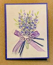 4 Stampin Up! Any Occassion Painted Lavender Greeting Card Kit Butterfly Ribbons