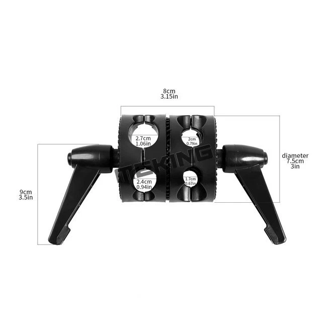 Soporte de luz Flash Softbox trípode abrazadera clip soporte brazo brazo brazo doble agarre Foto 2 de 4