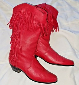 red fringe boots