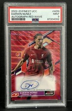 2022-23 Topps Finest UCL Liverpool Darwin Nunez Auto Red Wave #1/5 PSA Mint 9