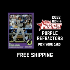 2022 Topps Heritage HN - Purple Chrome Refractors - You Pick & Complete Your Set