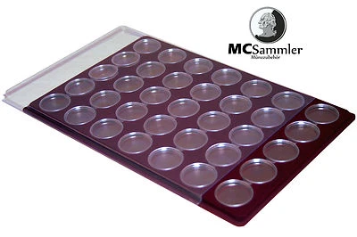 MC SAMMLER Münztableau + 35 Stk Münzkapseln 32,5mm für 10 Euro, 20 Euro, 10 DM Münzen NEU!