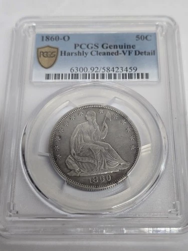 1860-O Seated Liberty Half Dollar - PCGS VF Details (Cleaned) - New Orleans Mint
