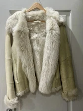 Joseph real sheepskin fur shearling wrap coat jacket Toscana 36 uk 8 us 4