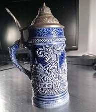 ~Vintage~1960-Original Gerzit Gerz Beer Stein with Lid