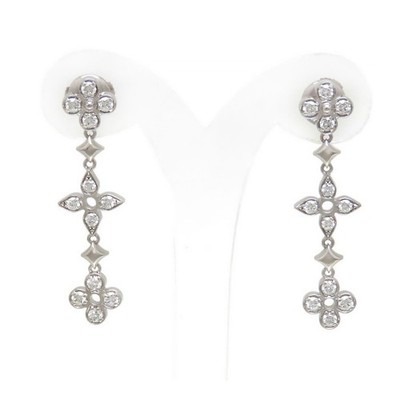 LOUIS VUITTON Bouclé d'oreille dentelle de monogram Ohrringe Au750(K18WG)