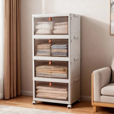 92 Qt Stackable Storage Bins with Lids and Wheels