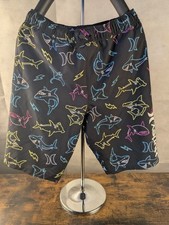 Hurley Boys Black Board Shorts Size 14/16 Swim Trunks