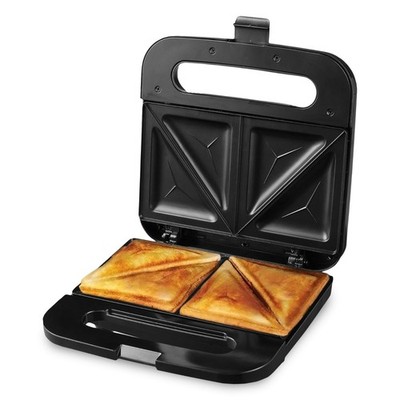 OVENTE Electric Sandwich Maker with Non-Stick Plates, Indicator Lights, Black