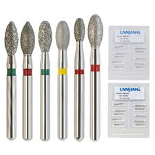 Football Bur 368/023 379 Dental Diamond Burs Pointed Egg Coarse Fine High Speed