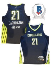 Dijonai Carrington Signed Autographed WNBA Dallas Wings Jersey Beckett BAS COA