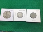 Silver 1918 Walking Half Dollar-Silver 1899 Barber Quarter - 1895 V Nickel