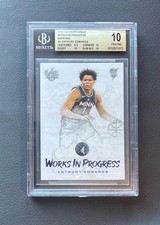 2020 Court Kings Anthony Edwards Works In Progress Sapphire /25 BGS 10 Pristine