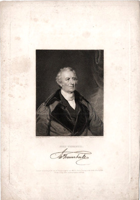 Steel Engraving of American Painter John Trumbull by Asher B. Durand, 1833