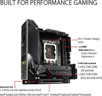 ASUS ROG STRIX Z690-I GAMING WIFI Mainboard Sockel Intel LGA 1700 (Mini-ITX, Int
