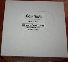 100 New Square Nickel Coin Tubes Hold 40 Coins Each, Stackable, Non-Breakable