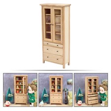 Simulation Bookcase Model Toy Mini House Bookshelf Prop Mini Storage Cabinet