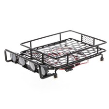 B-Roof Rack Luggage Carrier With Light Bar For 1/10 RC Crawler Axial SCX10 QJQJ